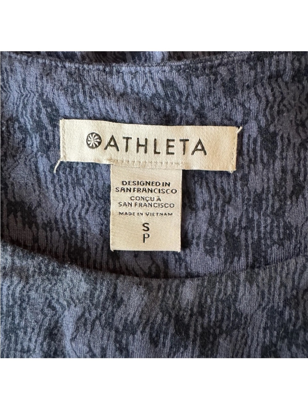 Athleta Santorini Thera Printed Dress Traverse Geo Navy Blue Size Small Petite - Picture 4 of 6